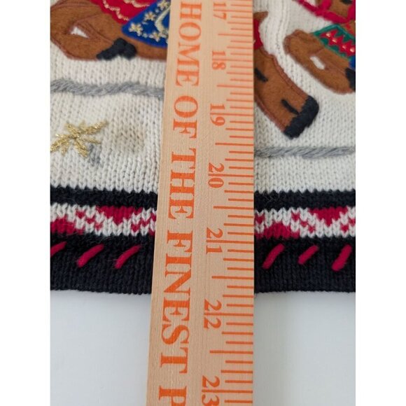 Ugly Christmas Cardigan Womens Size Small Black Embroidered North Pole Knit - Picture 10 of 10